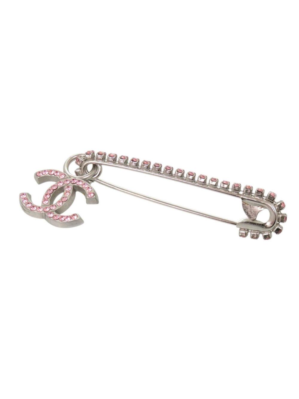 Chanel Cc Logo Brooch Silver-Tone Metal #343238C66B
